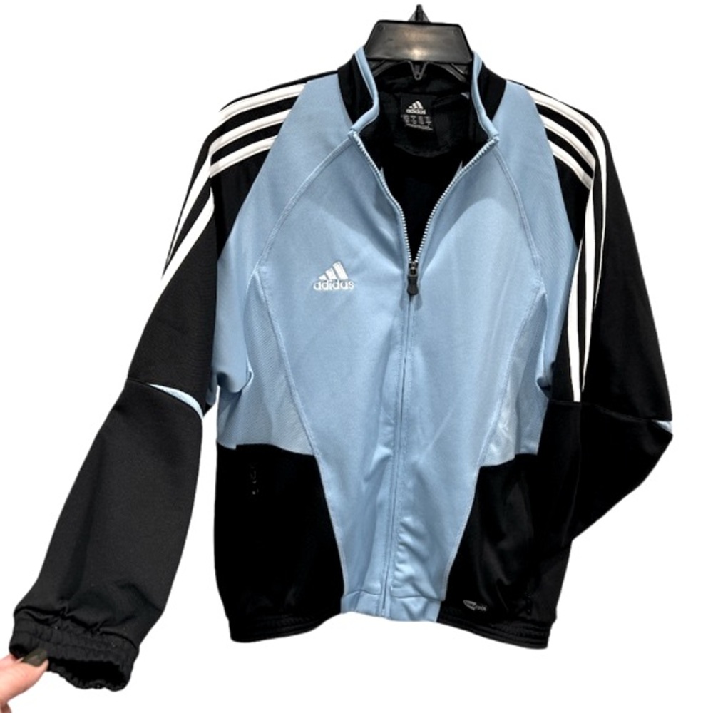 Adidas 3 stripes warm-up track training jacket ClimaCool boys’ youth Medium M